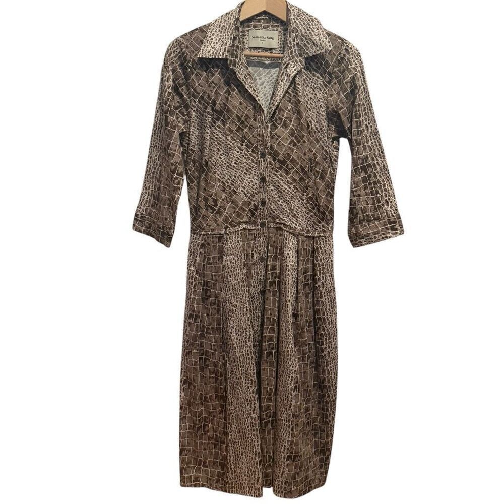 Samantha Sung London Snake Print Shirtdress Size 8